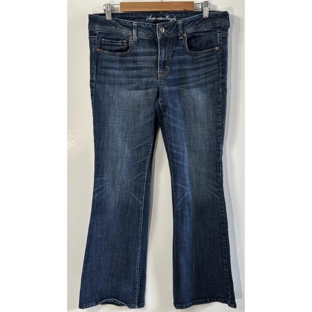 Women's American Eagle Stretch Original Boot Jeans Sz 12 NO Pilling EC